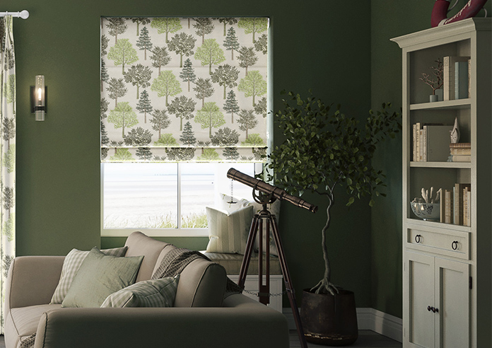 Coppice Faux Silk, Olive - Twist&Fit Roman Blind - Image 3